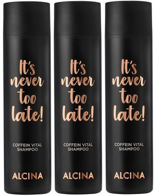 3x Alcina Its Never Too Late Coffein Vital Shampoo 250 ml