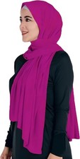 Lina  Lily Modal Jersey Stretch Hijab Head Scarf Wrap for Women Fuchsia