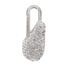 3Pcs Reusable Crystal Zipper Pull Replacements for Coat Jackets White
