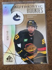 2024-25 SP Game Used Authentic Rookies Gold /149 Arshdeep Bains Canucks