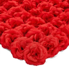 50 Pack Red Roses Artificial Flowers Bulk, 3 Inch Silk Fake Roses Without Stem