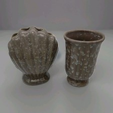 Vintage Bathroom Accessory Set Cup Toothbrush holder Shell Shape faux granite