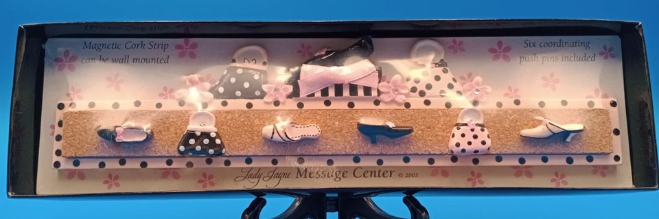 NEW Vintage LADY JAYNE MESSAGE Memo CENTER MAGNETIC CORK STRIP Glamour Pin Shoes - Image 3 of 4