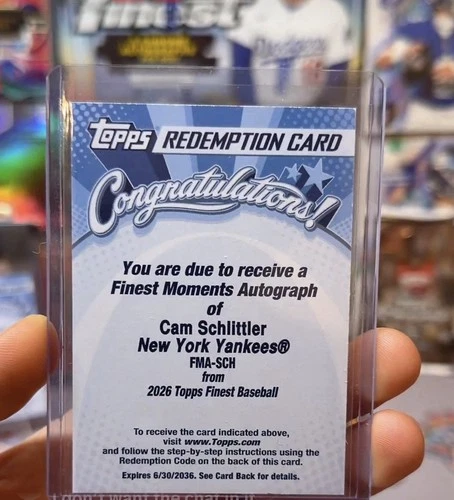 2026 Topps Finest Cam Schlittler Base (RAW)