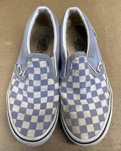 Vans Kids Checkered Blue Shoes Sz 2.5 - Picture 4 of 10