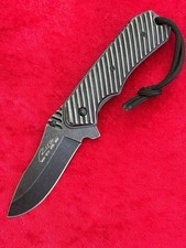 Stealth Black Full Sized Spring Assist All Metal Pocket Knife Heavy Duty Extreme