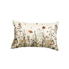 Fall Flowers Throw Pillow Cover 12x20 Inch, 20" x 12" Pack of 1 Multicolor
