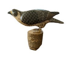 Artisan Handcrafted Peregrine Falcon Sculpture, Wooden Figurine