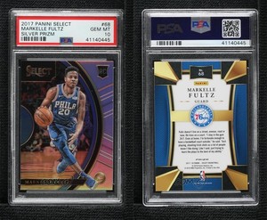 2017 Panini Select Concourse Silver Prizm Markelle Fultz PSA 10 GEM MT Rookie RC