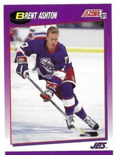 BRENT ASHTON 1991-92 SCORE CARD NEAR MINT+ CONDITION