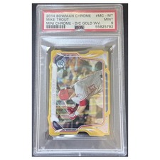 Mike Trout #MC-MT PSA 9 2014 Bowman Chrome Mini Die-cut gold wave Baseball Card