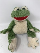 Vintage Plush Creations Green Frog Hand Glove Puppet 9 inches