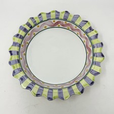 Mackenzie Childs Round Piccadilly Pie Baking Dish Hand Painted 12  