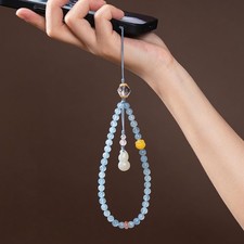 Crystal Beaded Phone Charm Cell Phone Lanyard Wrist Strap Handmade Phone Chain