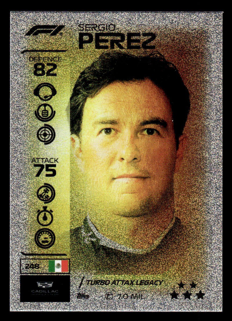 2026 Topps Turbo Attax F1 #248 Sergio Perez Card Cadillac Formula 1 Team