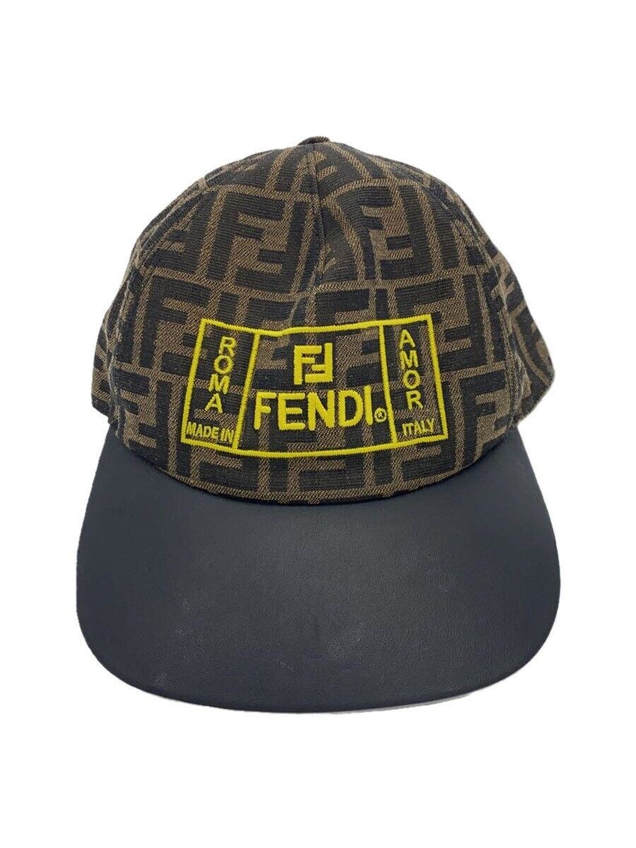 FENDI Cap Leather Zuba -- Polyester BRW Total Pattern Men's