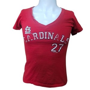 St. Louis Cardinals Women's Red V-Neck Top Jhonny Peralta Size Small