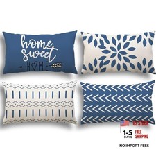 Lumbar Pillow Covers 12x20 Set of 4, Modern 20" x 12" Pack of 4 Light Blue