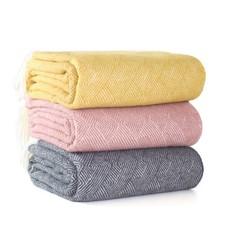 100% Wool Woolen Blanket Throw for Beds/Sofas Warm Throwover MADE IN THE UK