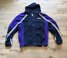 Vintage FedEx Zipper Purple & Black Fleece Sweatshirt Size XL Herman Hoodie