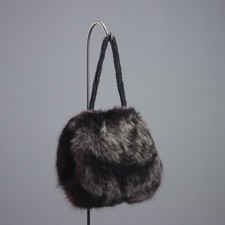Borsa Manicotto Pelliccia di Volpe Maglia di Lana Italia Second Hand Originale