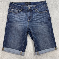 Banana Republic Denim Shorts Womens 26/2 Dark Wash Bermuda Stretch Cuffed