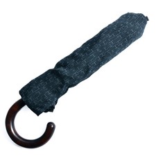 Hermes Black Pluie de H Folding Umbrella in Jacquard Canvas