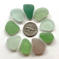 Surf Tumbled Sea Glass   Jewelry Quality  9 Medium Pieces Naturally Recycled