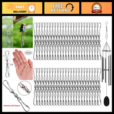 50 Windsock Clips - Dual Wind Spinner Swivel Hangers, 360° Rotating Hooks for Ou