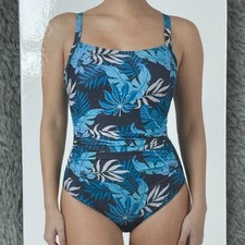 32 Degrees Blue One-Piece Swimsuit Womens Size Large Polyester Blend d0946