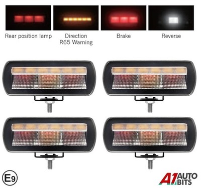 5'' LED Arbeitsleuchte rot gelb Spot hinten Blinker blinkend R65 Lightbar X4 12-24V