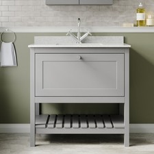 Hudson Reed Bexley Floor Standing Vanity Unit & 0TH Basin 800mm Wide Indigo Blue