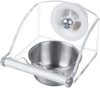 Vogelfutter- Und Wassernapf Edelstahl Zum AufhäNgen Mit Klemmhalter FüR Sittiche