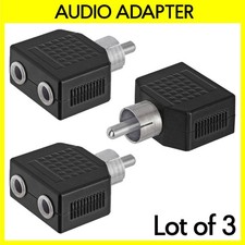 3 Pack RCA Plug to 2 x 3.5mm Jacks Adapter Mono Splitter Audio Cable Converter