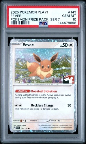 2025 POKEMON PLAY! POKEMON PRIZE PACK: SERIES 7 #143 EEVEE PSA 10