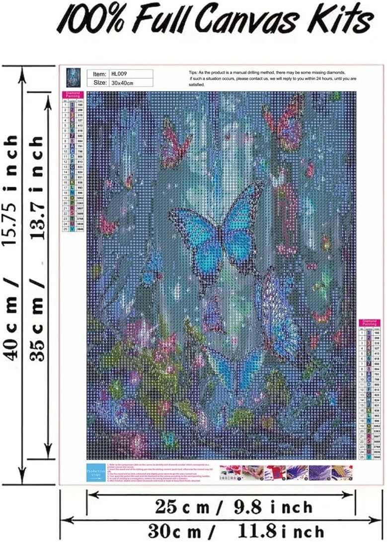 Butterfly Diamond Art Kits for Adults,5D Diamond Painting Kits for Butterfly For
