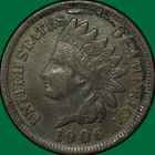 1906 Indian Head Cent Very Fine VF Coin, Corrosion #34186