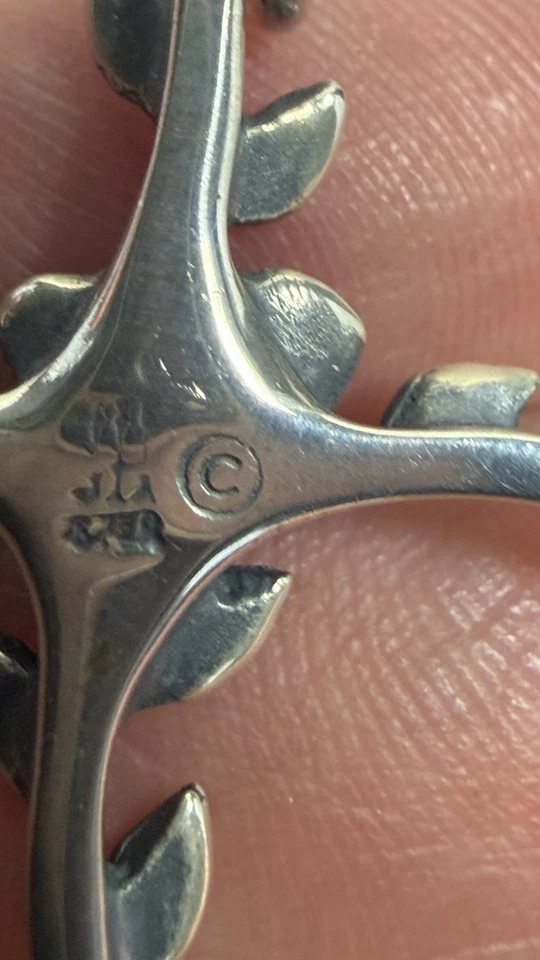 RETIRED James Avery Rose Bud Cross Pendant Uncut Loop Sterling Silver - Image 4 of 4
