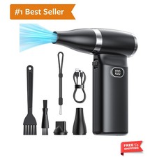 Electric Compressed Air Duster Cordless: 60 MPH High Wind Speed Mini Air Blow...