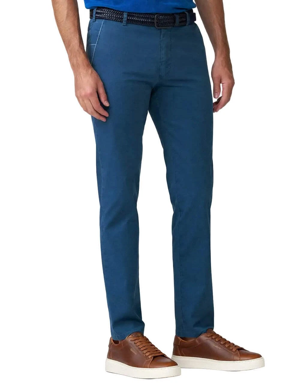 Meyer Mens New York Chino Trousers Straight Leg 1-5057 Blue