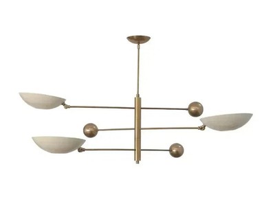 3 Leuchten Pendelleuchte Mid Century Modern Roh Messing Sputnik Kronleuchter ...