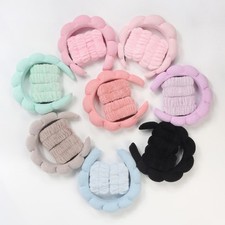 3pcs Microfiber Wristbands  Puffy Bubble Headbands Fashion Scrunchies for Wash
