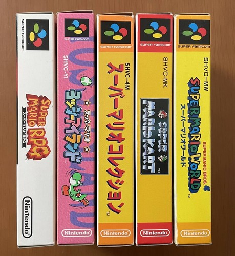 Nintendo Super Famicom Super Mario Lot 5 set w/box SFC SNES Games Japan - Picture 3 of 10