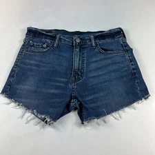 Levi's Jean Short Men 29* 513 Slim Blue Faded Cut Off Stretch Denim Jorts Tag 30