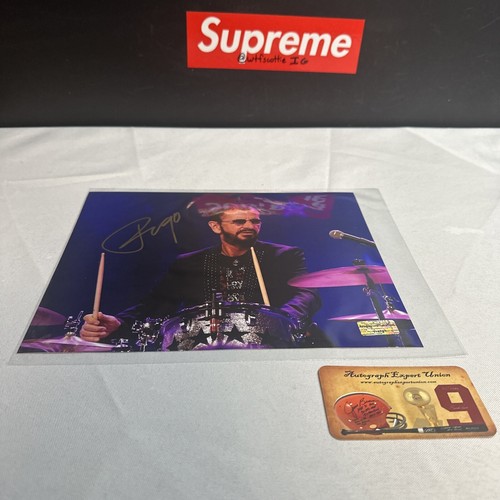 Fotografía firmada púrpura/azul Ringo Star 8x10 - Como nueva con certificado de autenticidad - Imagen 5 de 8