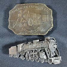 Lot Of 2 Vintage Steam Train Belt Buckles