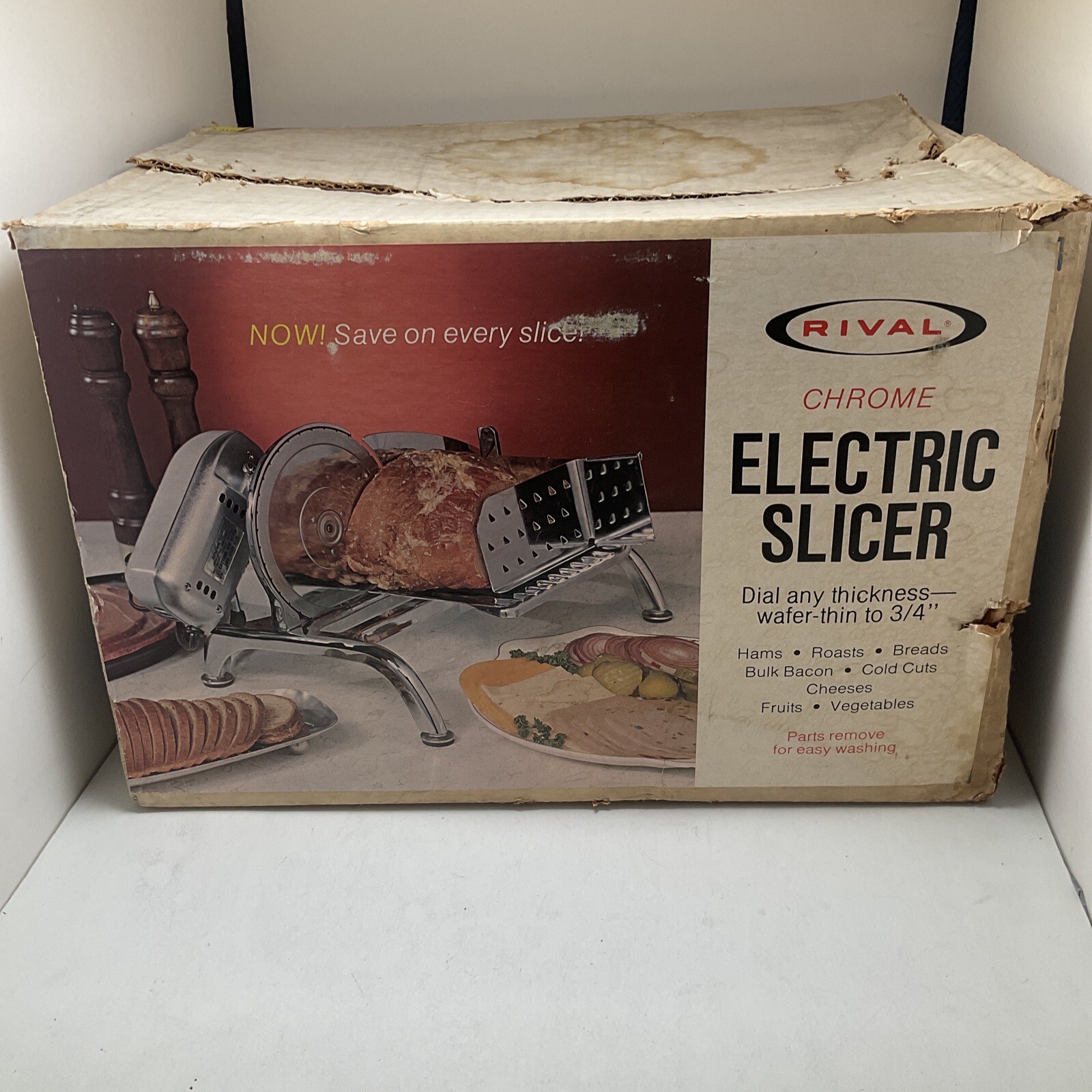 Vintage Rival Electric Food Slicer Model 1101E Shiny CHROME OPEN BOX eBay