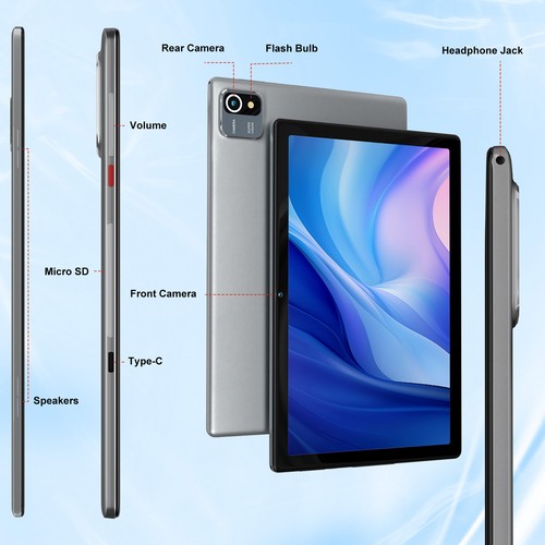 2025 Tablet 10.1" Android 13 Tablet 6+64GB Quad Core 1280×800 HD IPS WIFI - Picture 7 of 8