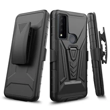For TCL 30 XE 5G Phone Case 3-IN-1 Armor Hybrid with Belt Clip Holster Cover
