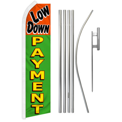 Low Down Payment Advertising Swooper Feather Flutter Flag Pole Kit Financing